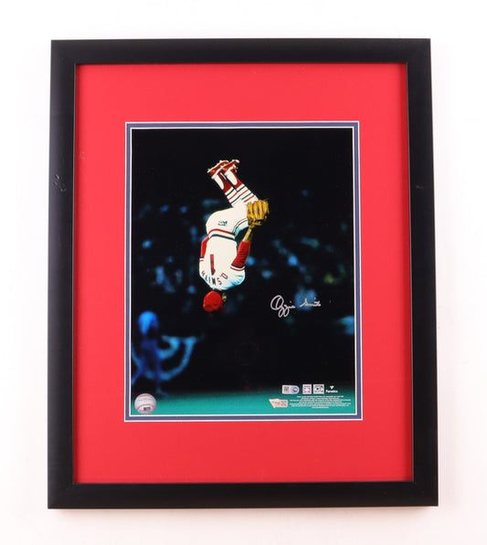 Ozzie Smith Signed Cardinals Custom Framed Photo Display (Fanatics & MLB)