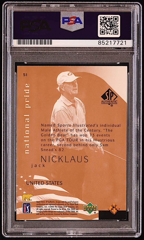 Jack Nicklaus Signed 2003 SP Authentic #51 NP (PSA)