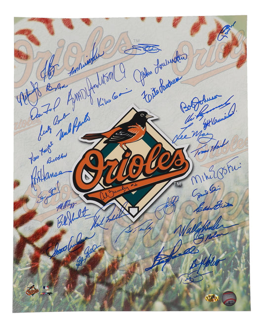 Orioles Greats 16x20 Photo Signed by (35+) with Jim Palmer, Al Bundy, Boog Powell, Brady Anderson (MAB)