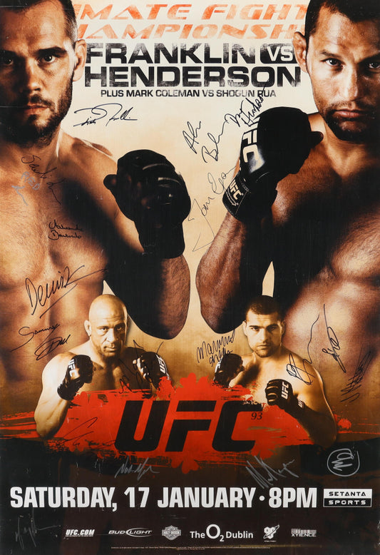 UFC 93: Franklin vs. Henderson 27x39 Poster Signed by (19) with Dan Henderson, Rich Franklin, Mauricio Rua, Mark Coleman (JSA)