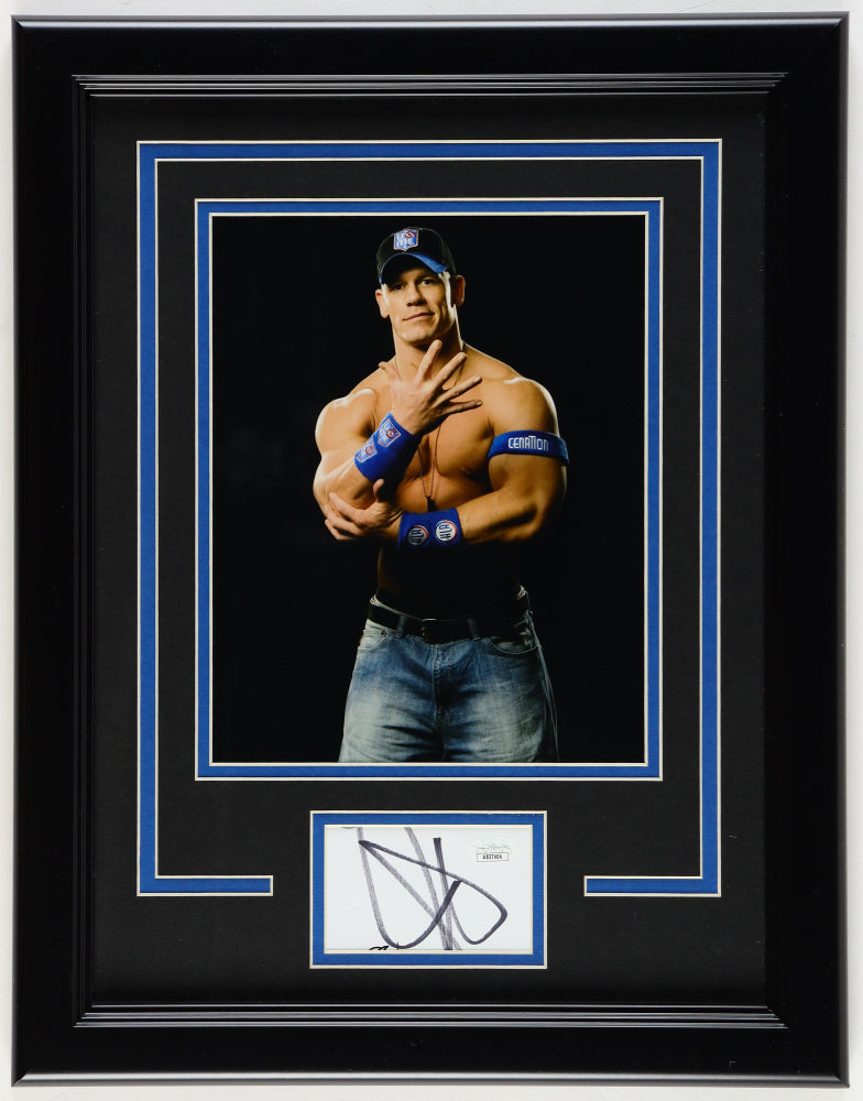 John Cena Signed Custom Framed Cut Display (JSA)