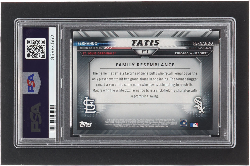 Fernando Tatis Jr. & Fernando Tatis Signed 2016 Bowman Family Tree #FTT RC (PSA | Autograph Grade 10)