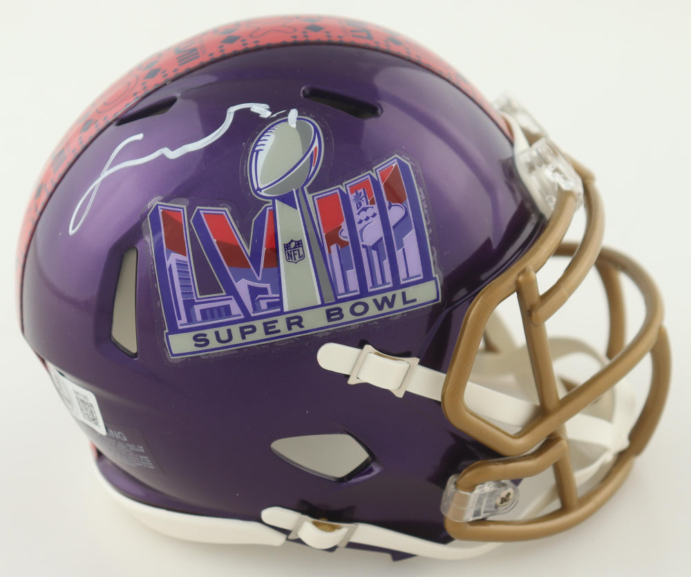 Fred Warner Signed Super Bowl LVIII Logo Speed Mini Helmet (Beckett)