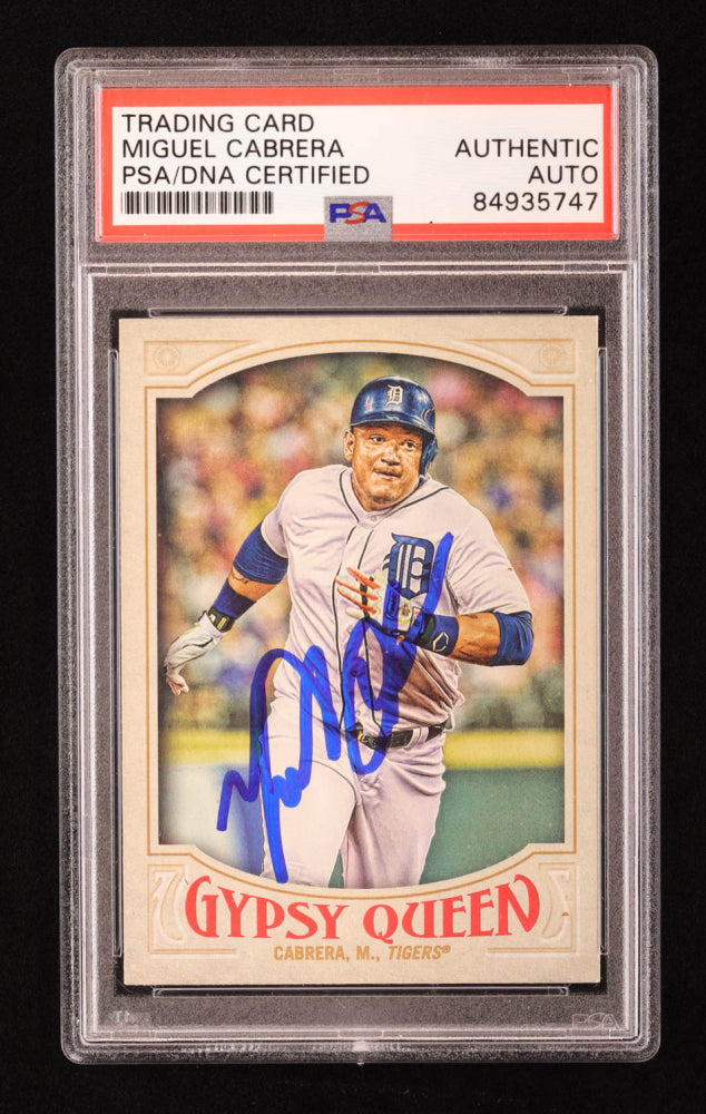 Miguel Cabrera Signed 2016 Topps Gypsy Queen #157A Running (PSA)