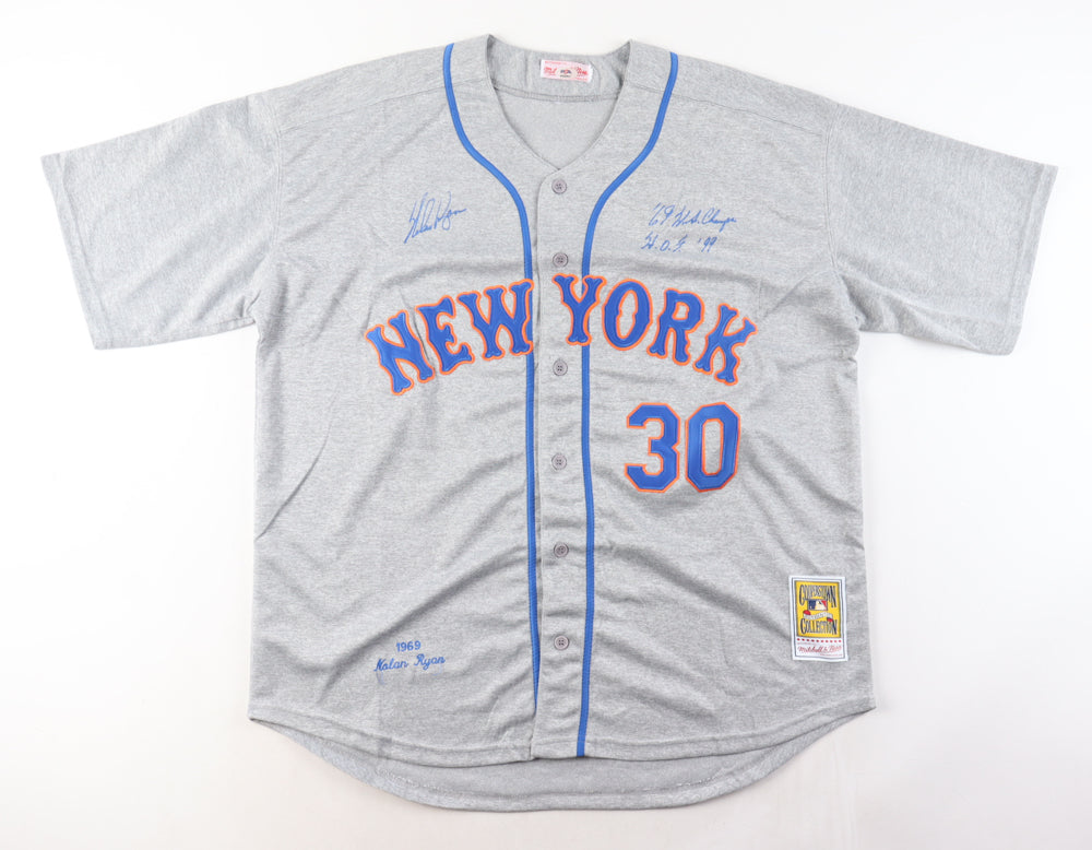 Nolan Ryan Signed Throwback Jersey Inscribed 