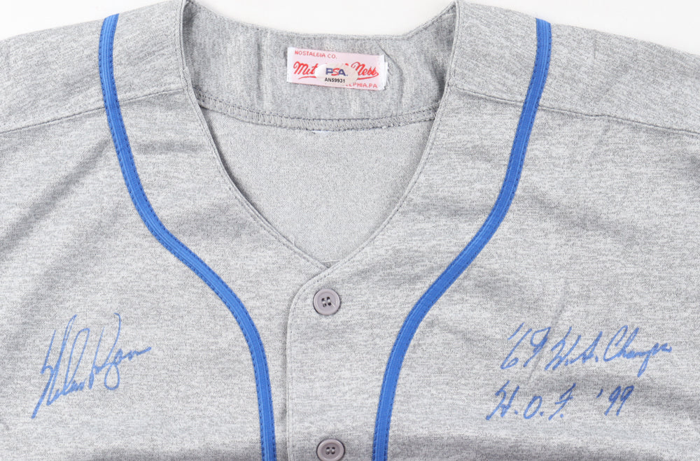 Nolan Ryan Signed Throwback Jersey Inscribed 