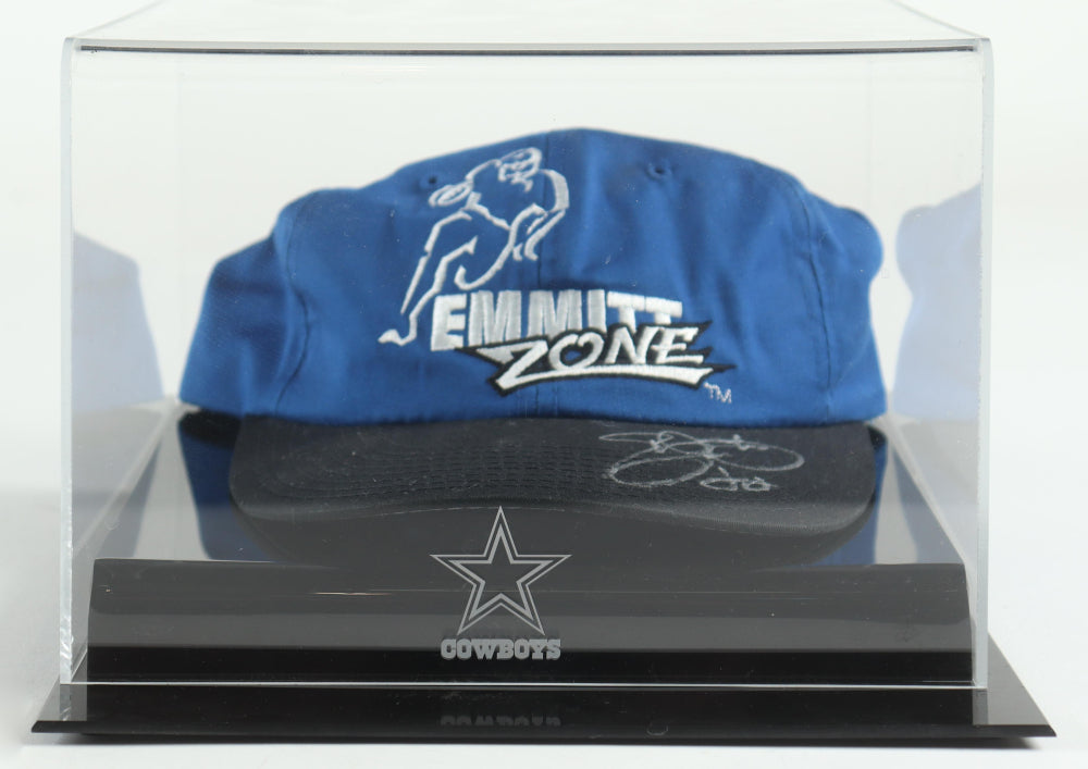 Emmitt Smith Signed Cowboys Snapback Hat with Display Case (JSA)