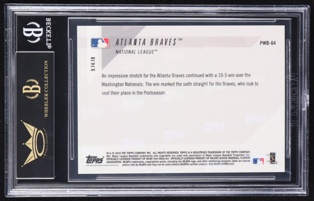 Atlanta Braves 2018 Topps Now Players Weekend Bonus #PWB64 (BGS Black Label 10)