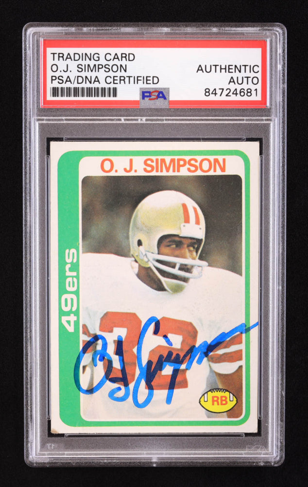 O.J. Simpson Signed 1978 Topps #400 (PSA)