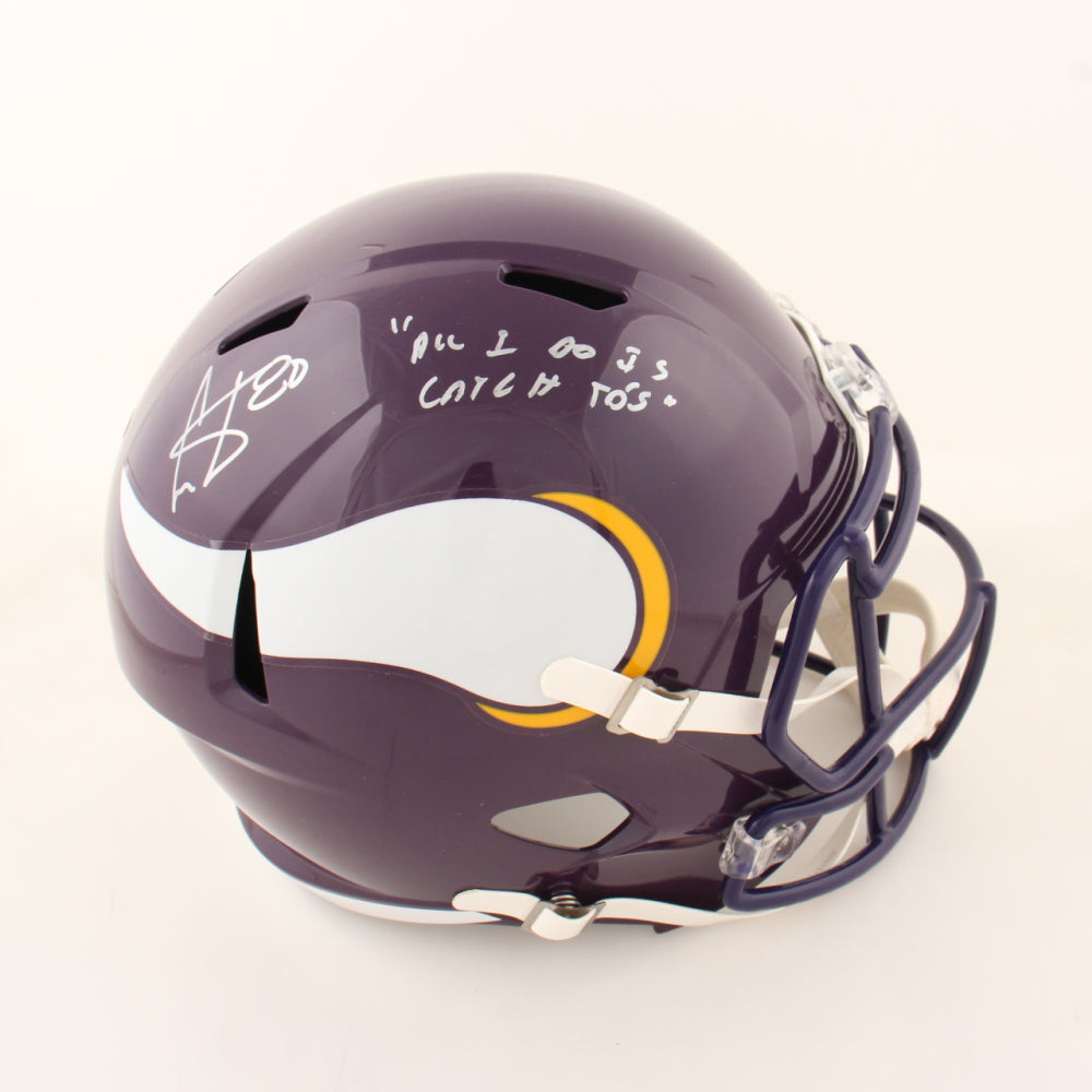 Cris Carter Signed Vikings Full-Size Speed Helmet Inscribed 