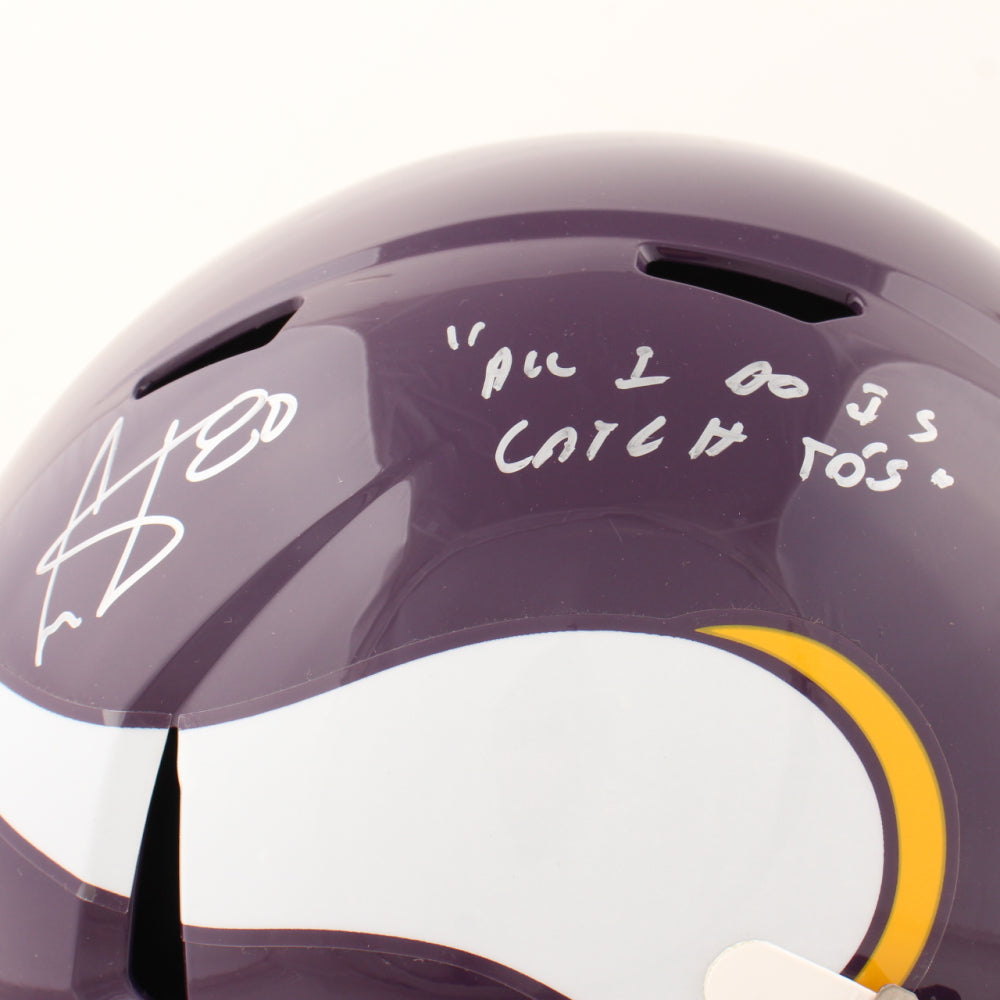 Cris Carter Signed Vikings Full-Size Speed Helmet Inscribed 