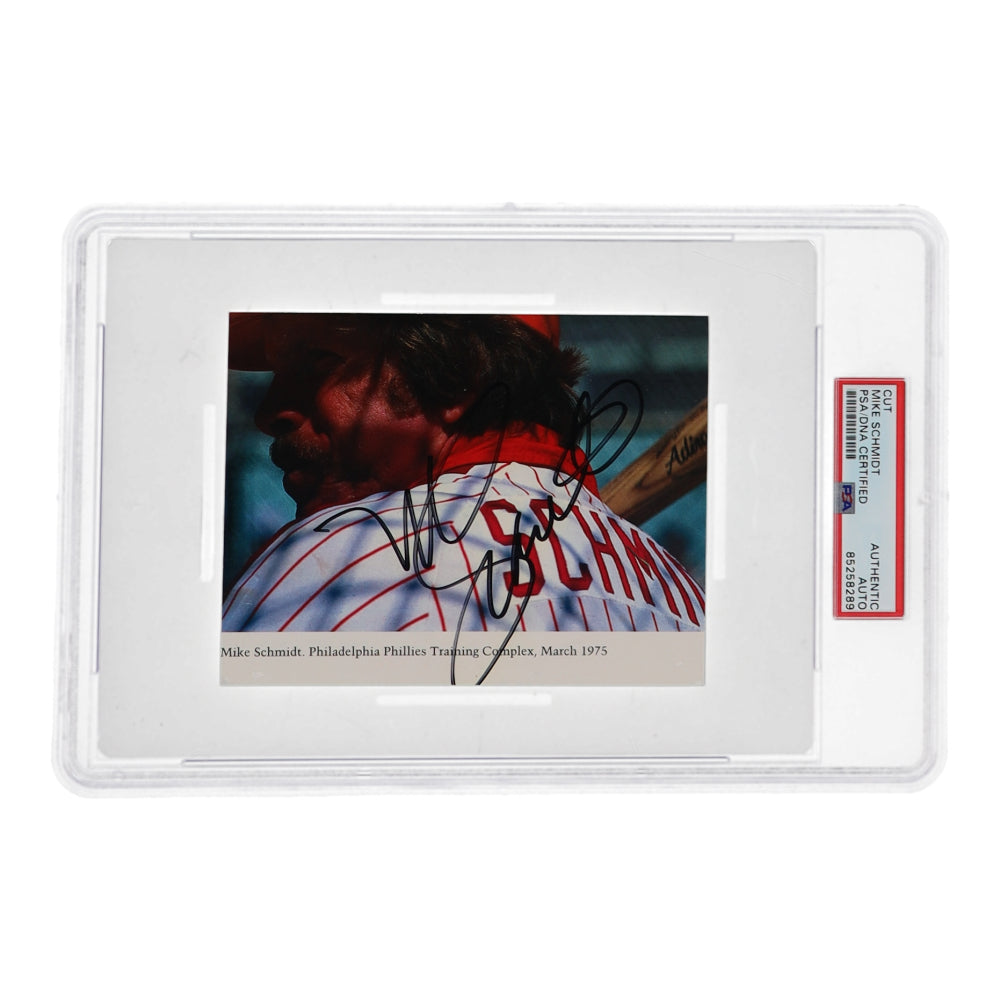 Mike Schmidt Signed Cut (PSA)