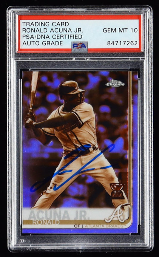 Ronald Acuna Jr. Signed 2019 Topps Chrome Sepia Refractors #117 (PSA | Autograph Graded 10)