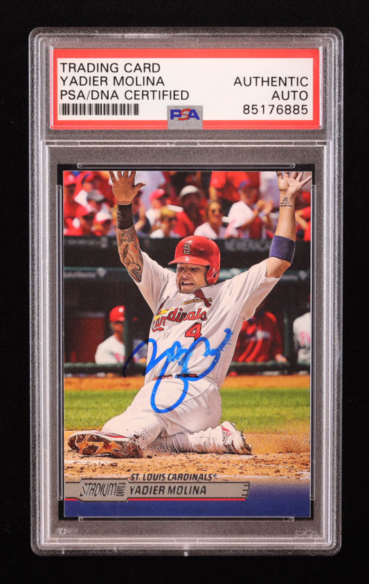 Yadier Molina Signed 2014 Stadium Club #174 (PSA)