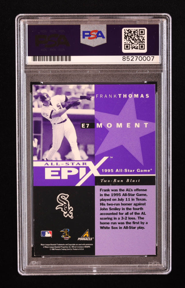 Frank Thomas Signed 1998 Pinnacle Epix Moment Purple #E7 (PSA | Auto 10)