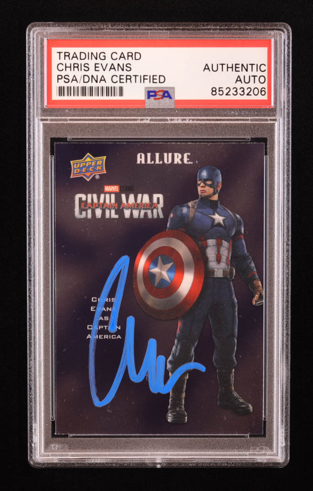 Chris Evans Signed 2022 Upper Deck Marvel Studios Allure Character Posters #CP11 Chris Evans as Captain America (PSA)