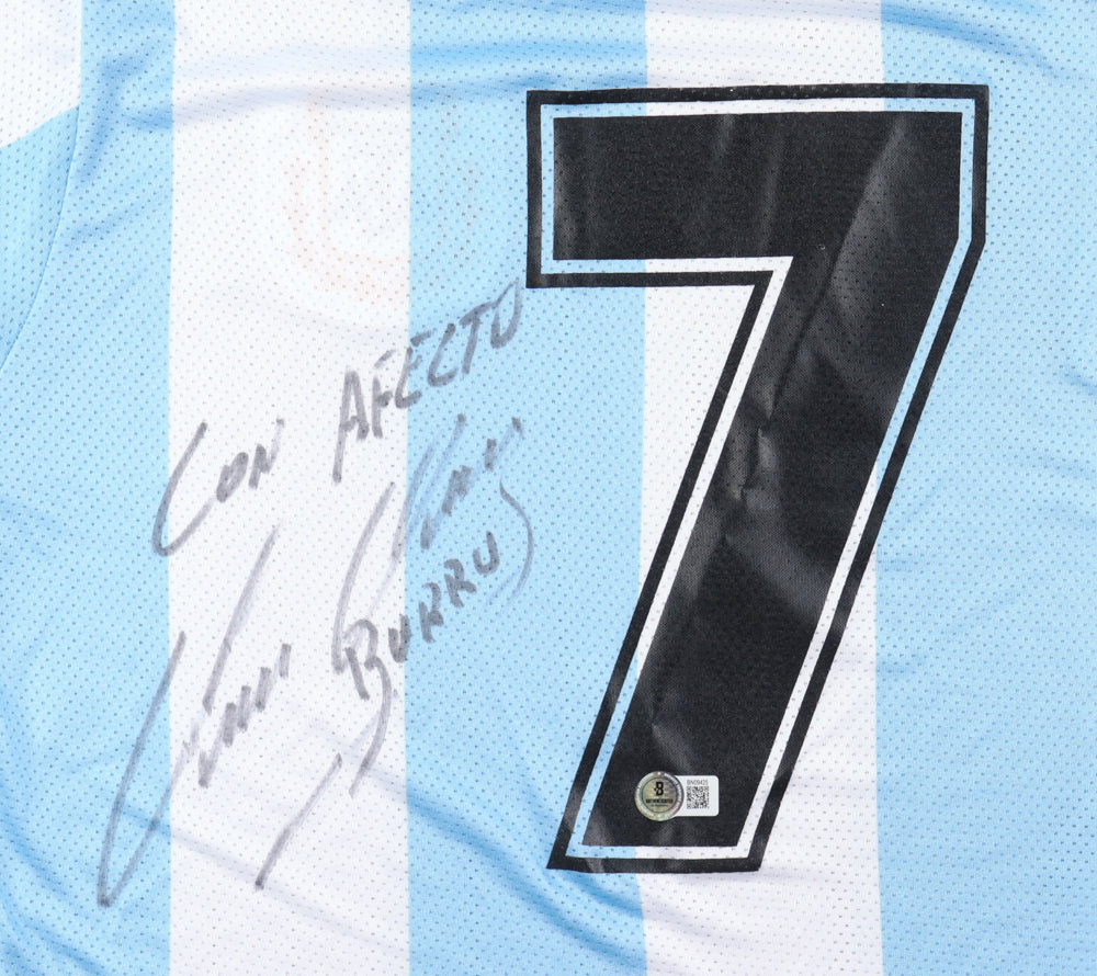 Jorge Burruchaga Signed Jersey Inscribed 