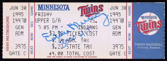 Eddie Murray Signed 1995 Twins Game Ticket Inscribed "3000 Hit" (JSA)