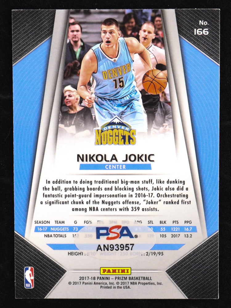 Nikola Jokic Signed 2017-18 Panini Prizm #166 (PSA)