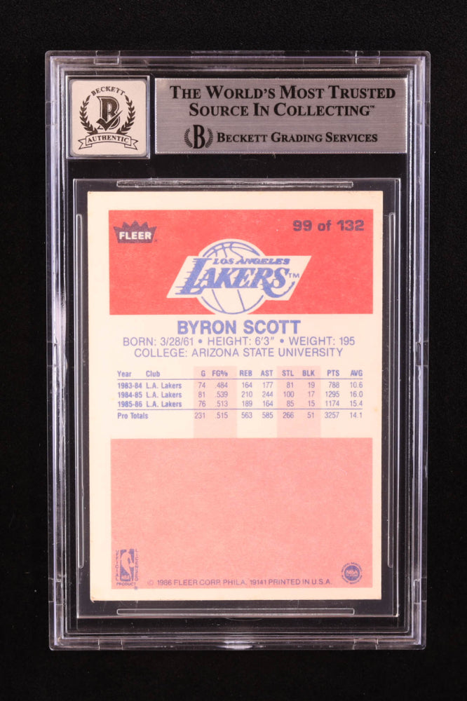 Byron Scott Signed 1986-87 Fleer #99 RC (BGS | Autograph Grade 10)