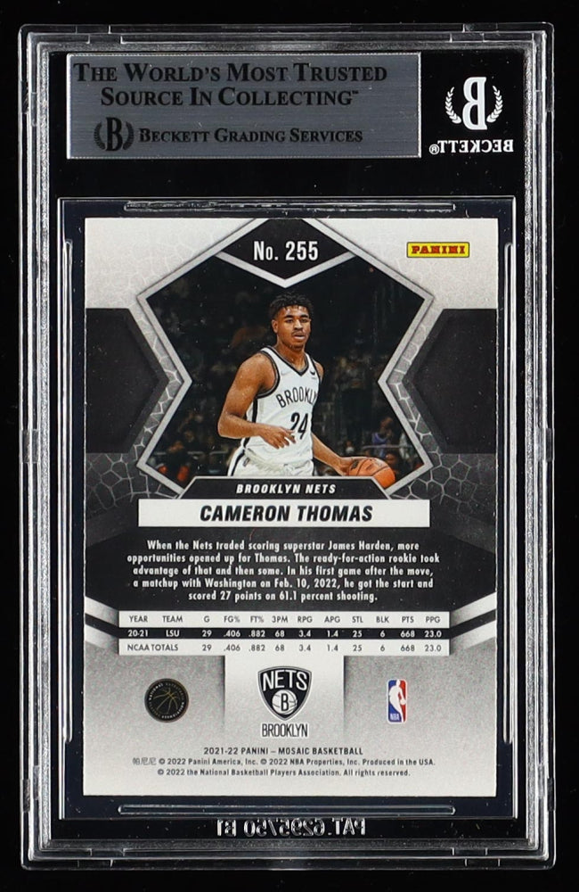 Cameron Thomas Signed 2021-22 Panini Mosaic #255 NP RC (BGS)