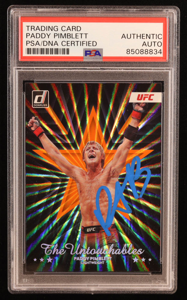 Paddy Pimblett Signed 2023 Donruss UFC The Untouchables Holo Orange Laser #1 (PSA)