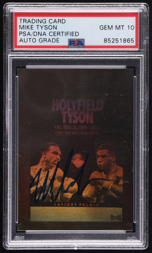 Mike Tyson Signed 1992 Kayo Holograms #10 Holyfield/Tyson (PSA | Autograph Graded PSA 10)