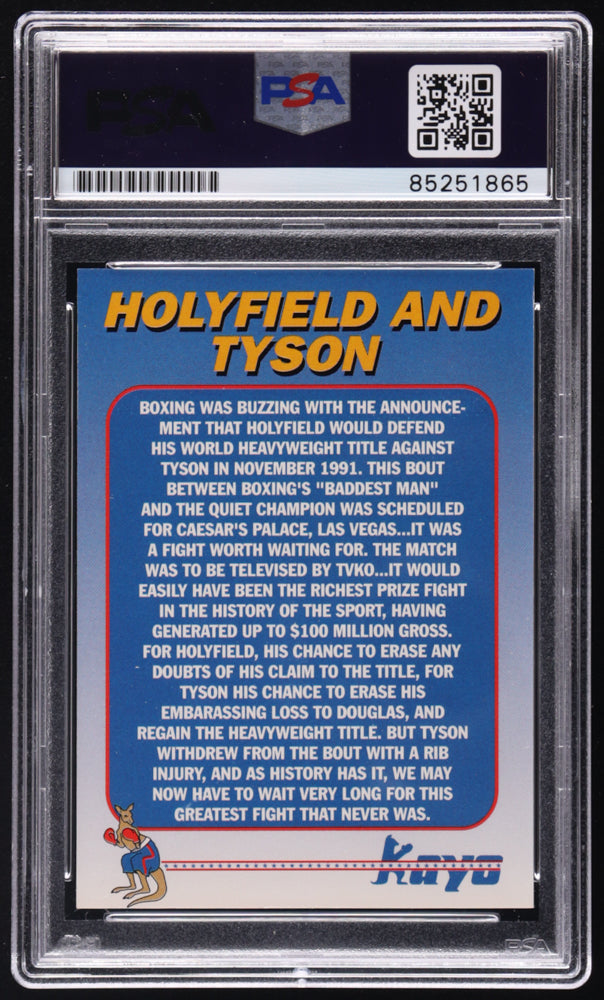 Mike Tyson Signed 1992 Kayo Holograms #10 Holyfield/Tyson (PSA | Autograph Graded PSA 10)