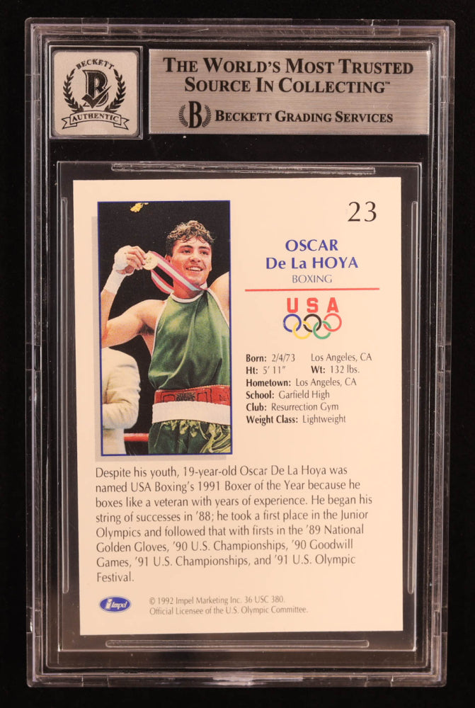 Oscar De La Hoya Signed 1992 Impel U.S. Olympic Hopefuls #23 (BGS | Auto 10)