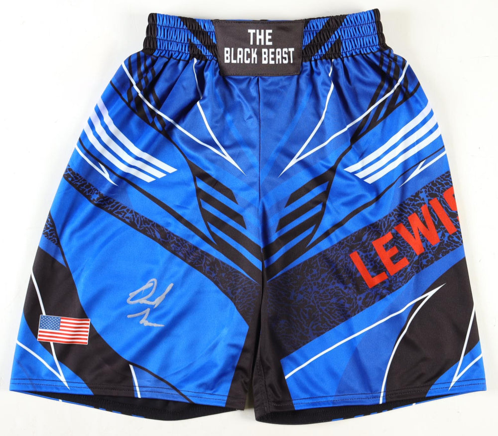 Derrick Lewis Signed “The Black Beast” Custom Fight Shorts (Beckett)