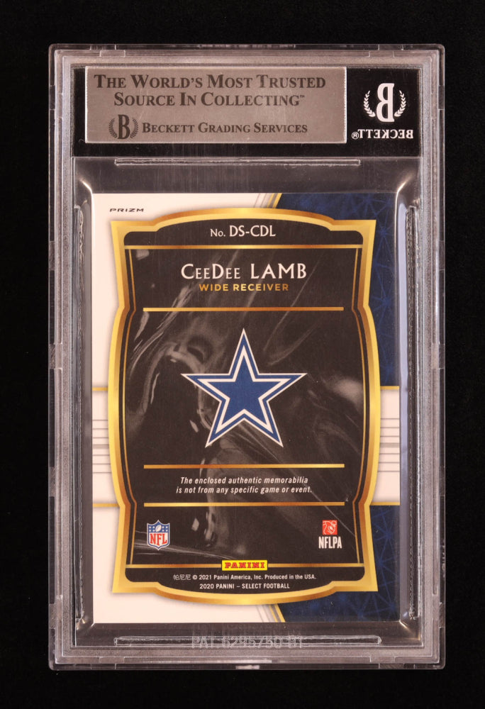 CeeDee Lamb Signed 2020 Select Draft Selections Memorabilia Prizm Red #7 RC (BGS)