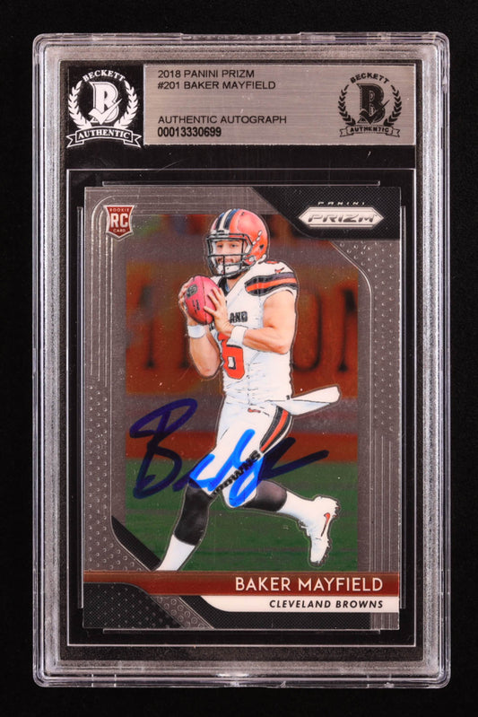 Baker Mayfield Signed 2018 Panini Prizm #201 RC (BGS) Rookie Card