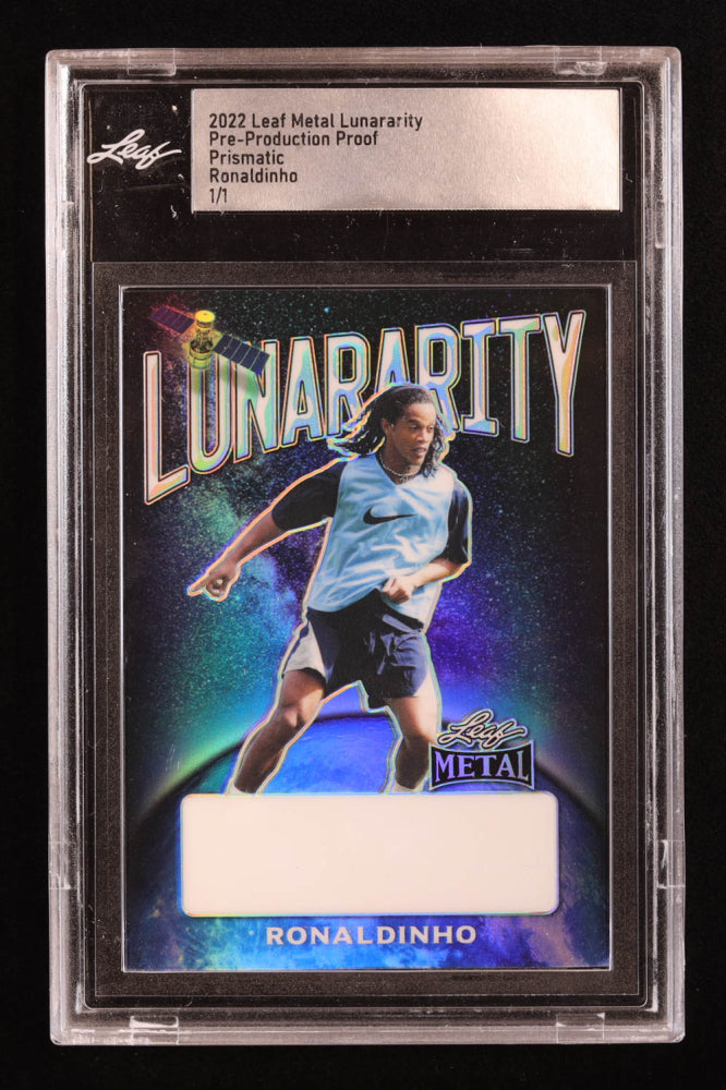 Ronaldinho 2022 Leaf Metal Lunararity Pre-Production Proof Prismatic #1/1 (Leaf)