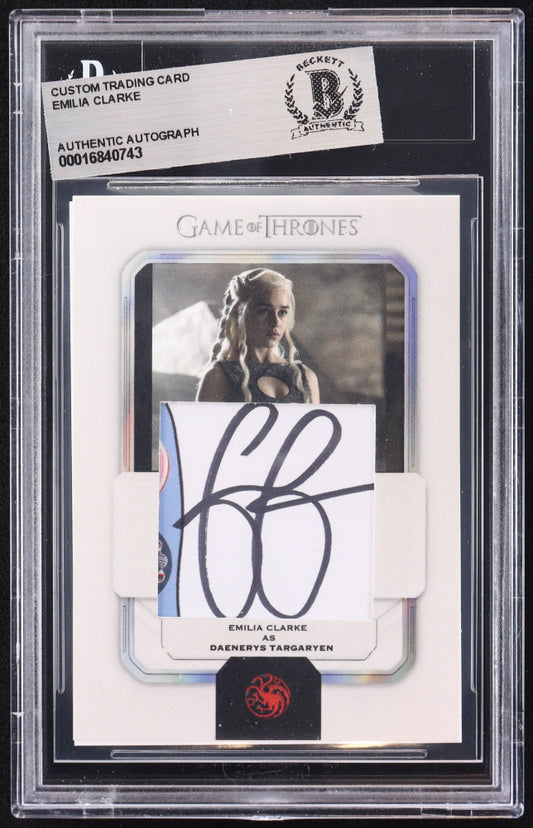 Emilia Clarke Signed "Game of Thrones" Custom Trading Card (BGS)