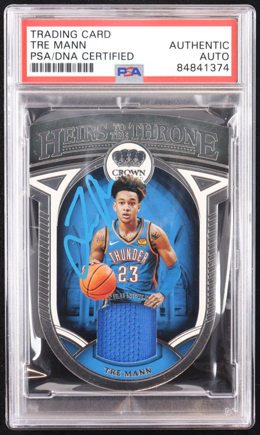 Tre Mann Signed 2021-22 Crown Royale Heirs to the Throne Jerseys #HTTMN RC (PSA) Rookie Card