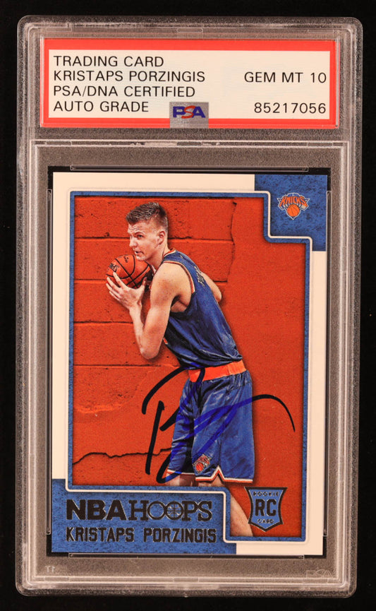 Kristaps Porzingis Signed 2015-16 Hoops #261 RC (PSA | Auto 10) Rookie Card