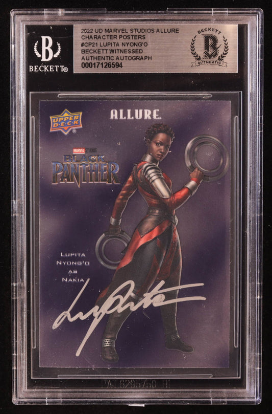 Lupita Nyong'o Signed 2022 Upper Deck Marvel Studios Allure Character Posters #CP21 as Nakia (BGS) Beckett Witnessed