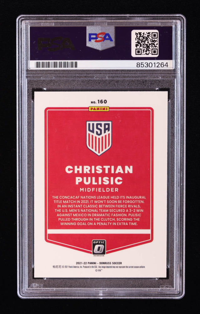 Christian Pulisic Signed 2021-22 Donruss Optic #160 (PSA)