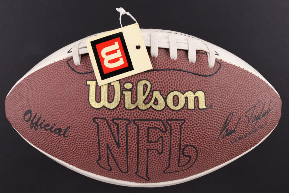 Boomer Esiason & Michael Lewis Signed LE NFL Super Bowl XXXVII Logo Football (Beckett)