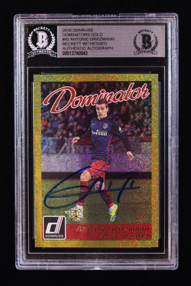 Antoine Griezmann Signed 2016 Donruss Dominators Gold #43 (BGS)