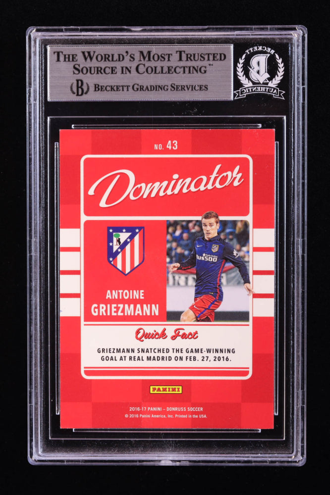 Antoine Griezmann Signed 2016 Donruss Dominators Gold #43 (BGS)