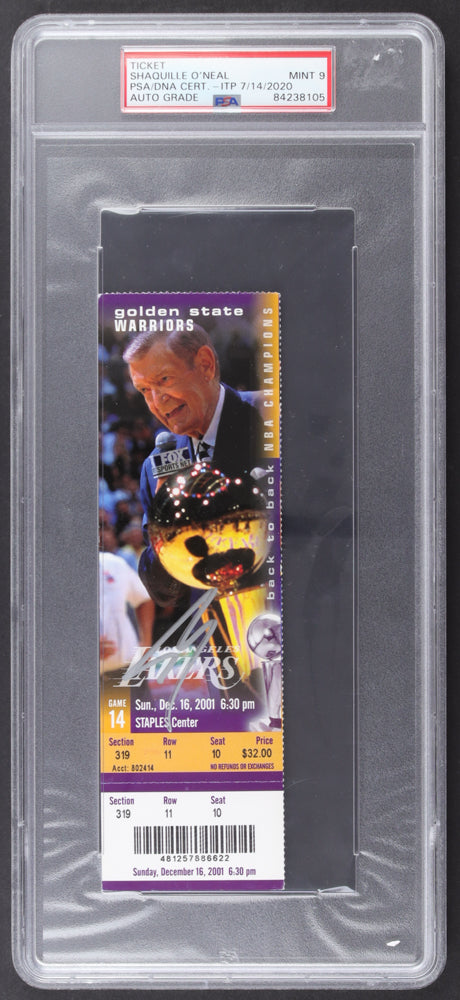 Shaquille O'Neal Signed 2001-02 Lakers Season Ticket | Commemorative 