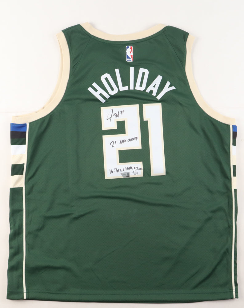 Jrue Holiday Signed LE Celtics Nike Jersey Inscribed 