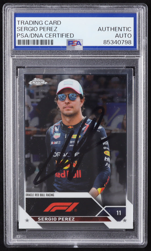 Sergio Perez Signed 2023 Topps Chrome Formula 1 #11 (PSA)