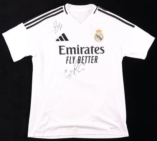 Vinicius Jr., Rodrygo & Eder Militao Signed Real Madrid Jersey L (JSA)