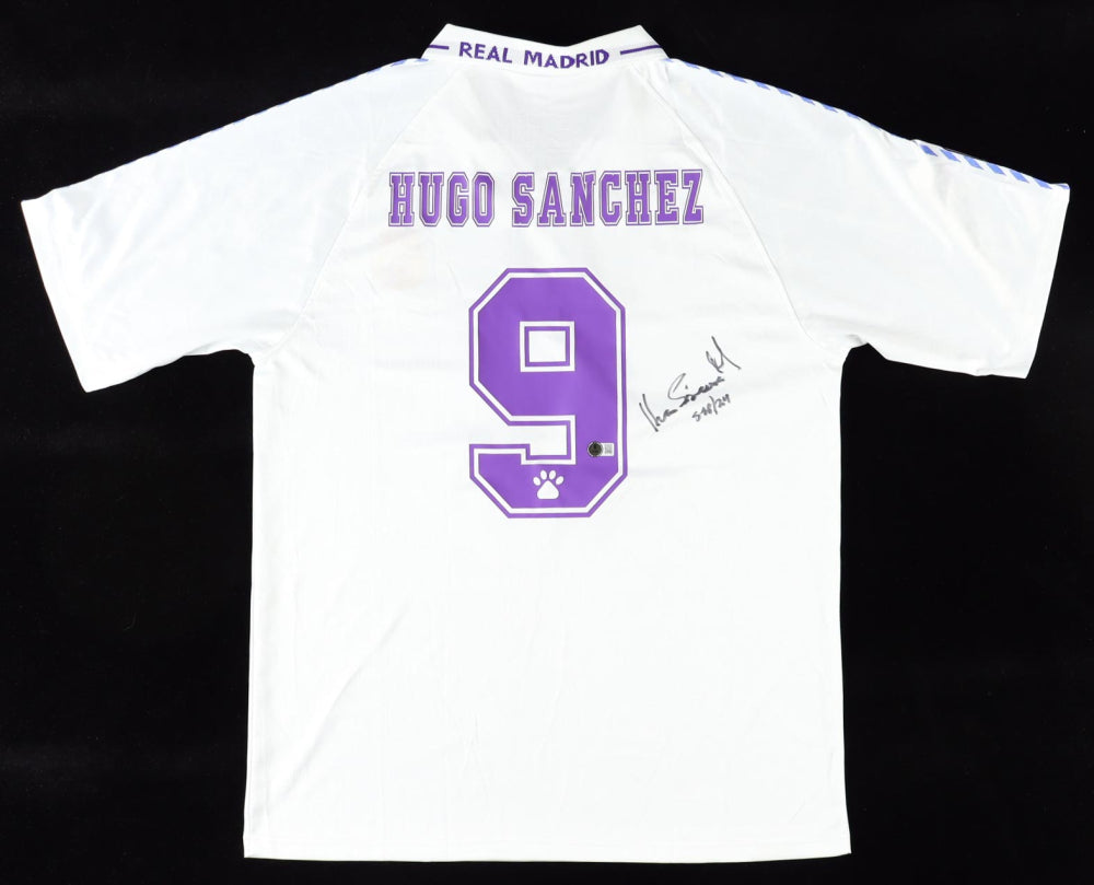 Hugo Sanchez Signed Real Madrid Jersey Inscribed 