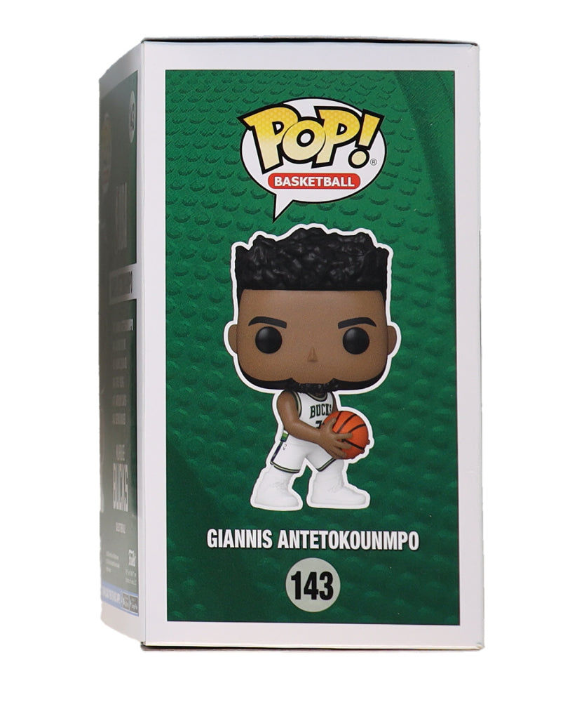 Giannis Antetokounmpo Signed Bucks #143 Funko Pop! Vinyl Figure (JSA) JSA Witnessed