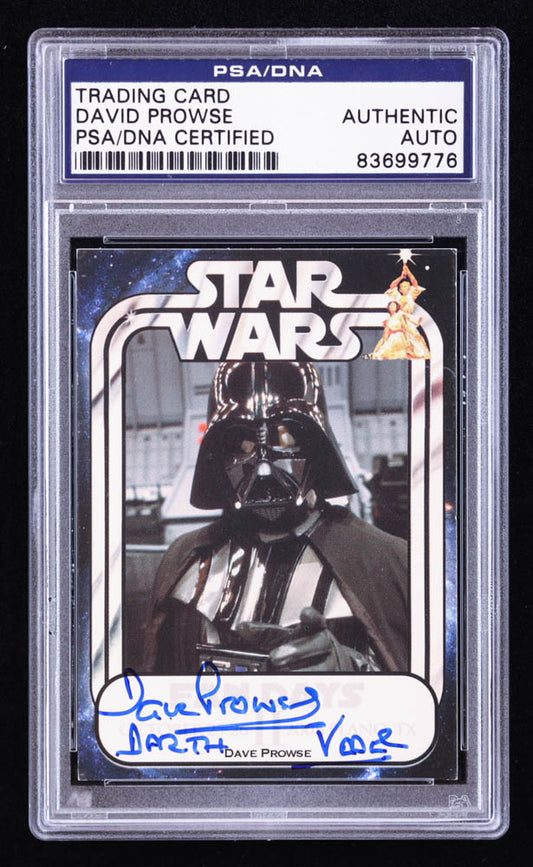 David Prowse Signed "Star Wars" Custom Trading Card Inscribed "Darth Vader" (PSA)