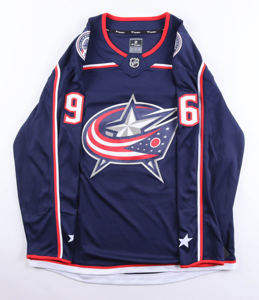 Jack Roslovic Signed Blue Jackets Jersey (DA)