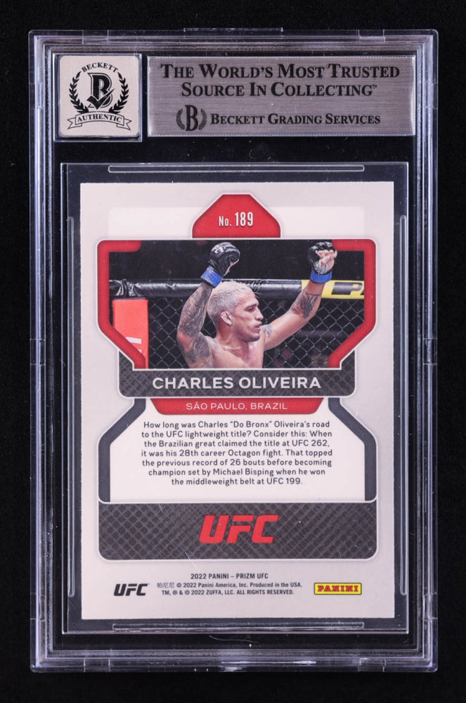 Charles Oliveira Signed 2022 Panini Prizm UFC #189 (BGS | Autograph Grade 10)